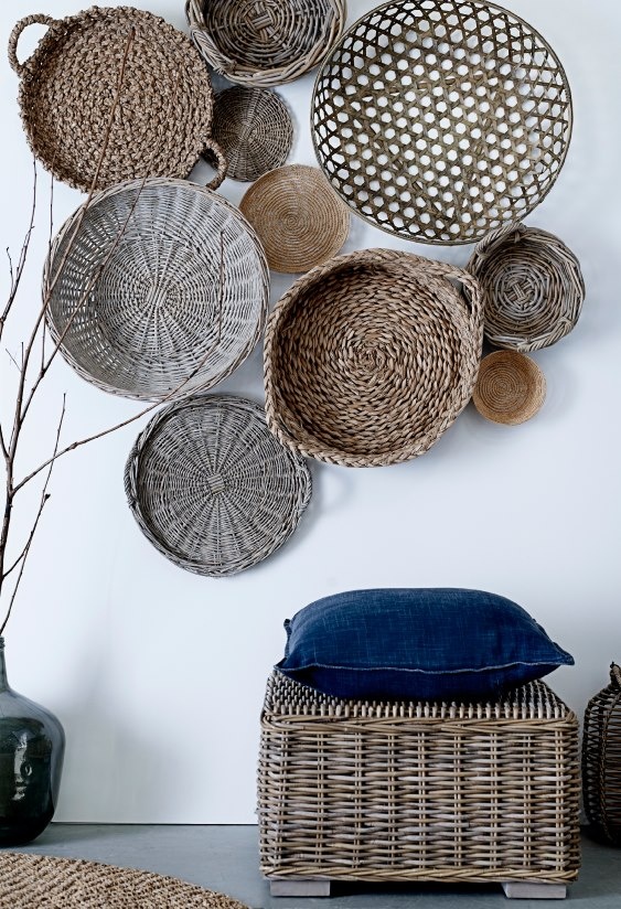 unique ideas for wall art - baskets
