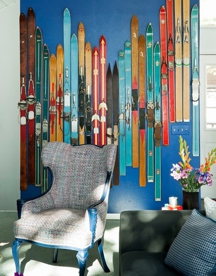 unique ideas for wall art - hanging skis