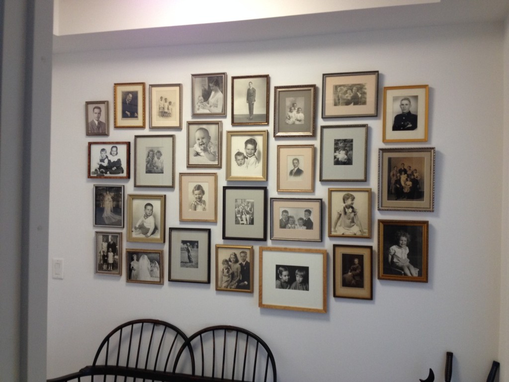 A family photo wall in the West Village, New York City. 