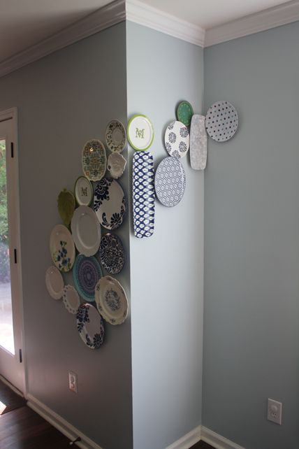 hanging plates on the wall eclectically vintage