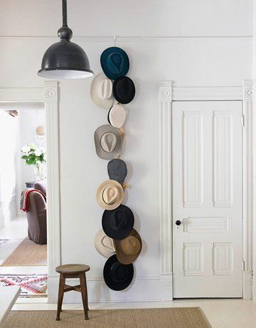 hanging hats on wall