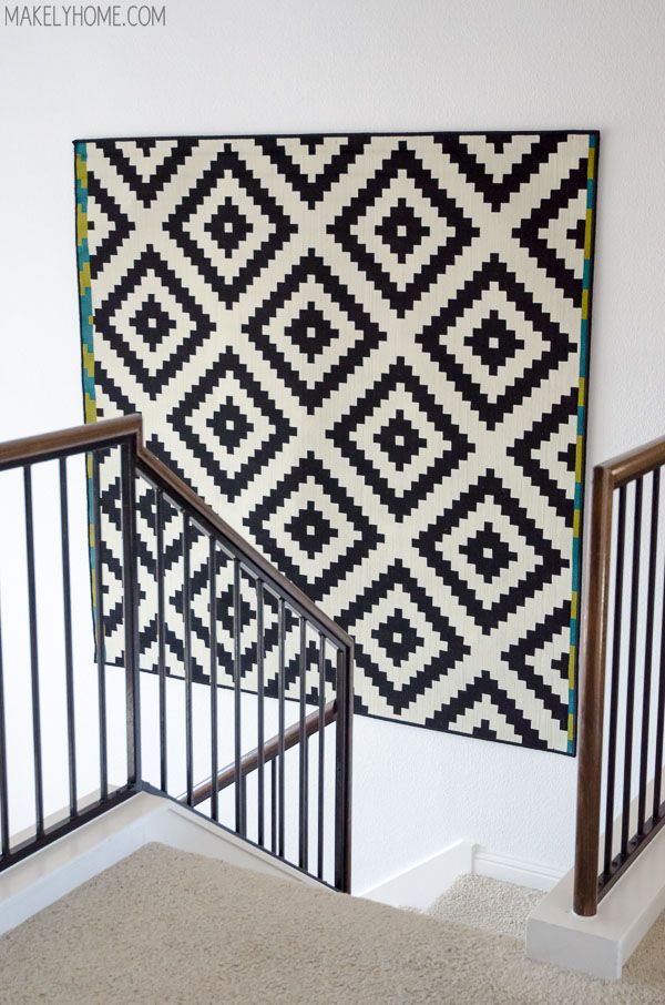 hanging a rug as wall art -makelyhome