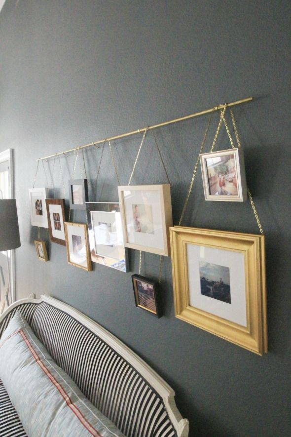 hanging art on a picture rail-little green notebook