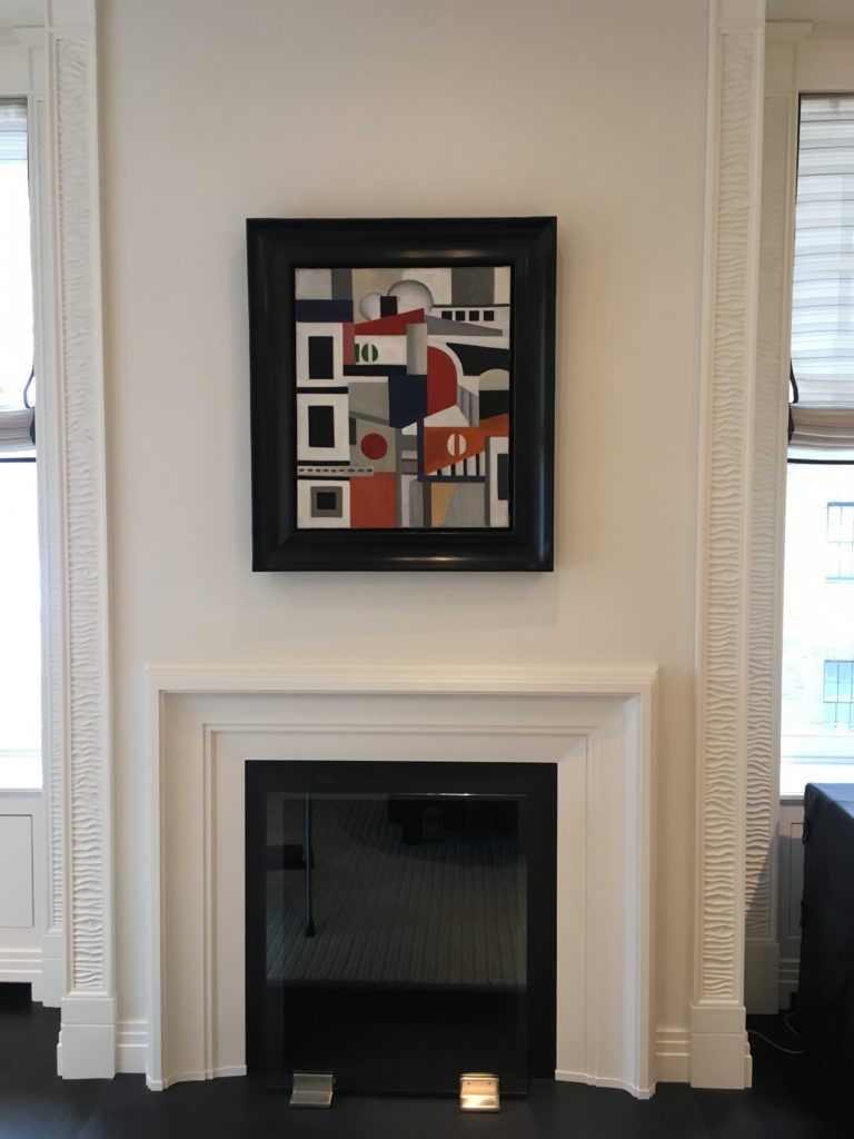 art above the fireplace