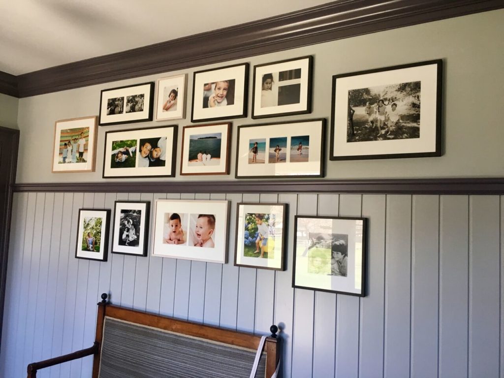 10 framed photographs arranged over a bunch