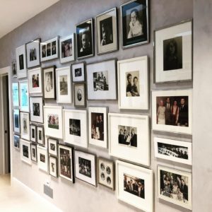 A family photo gallery wall