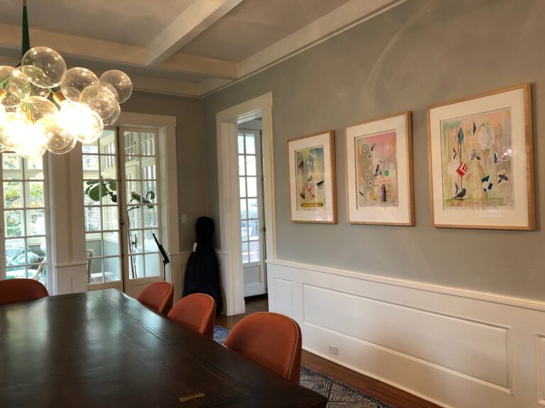 dining room art installation