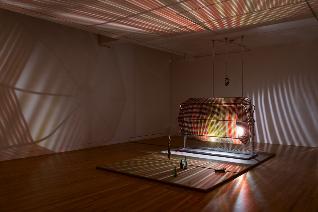 Art piece in Frye museum composed of rotating film strips